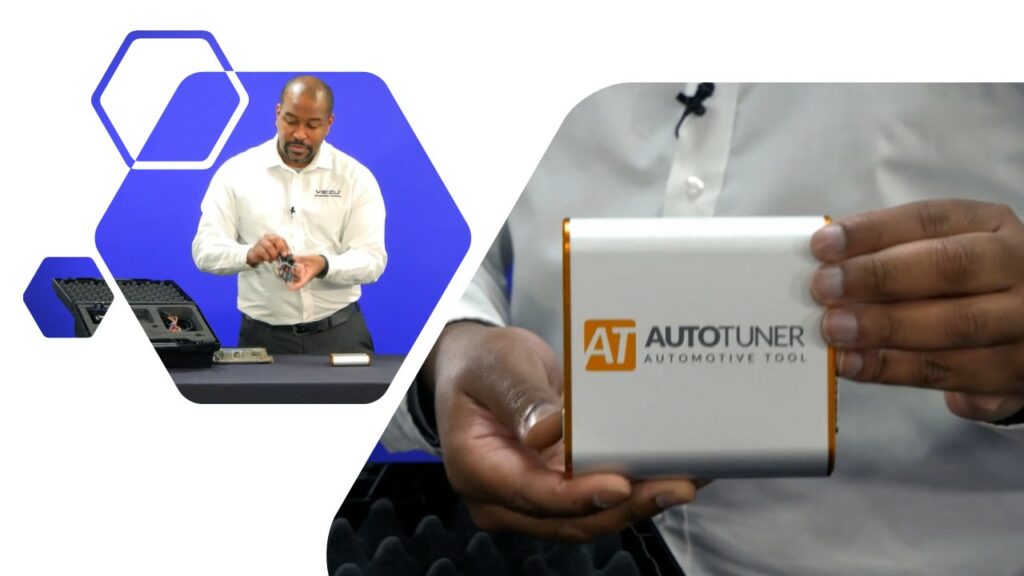 Man holding autotuner tuning tool