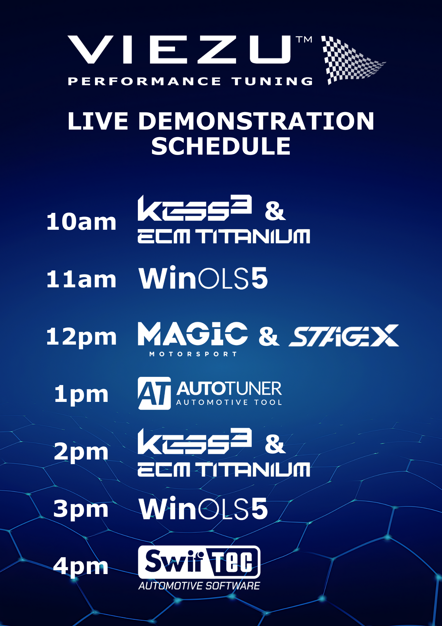 image showing VIEZU's SEMA 2025 live demonstration schedule