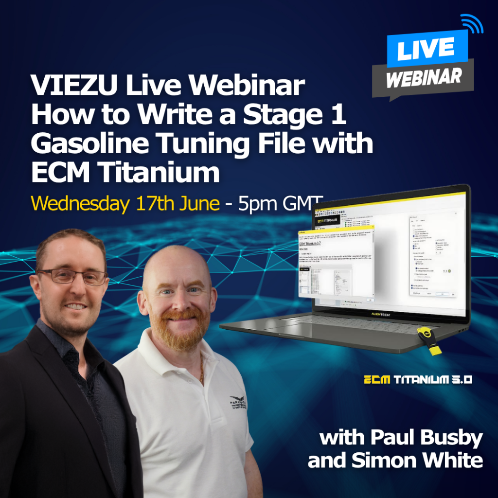 Image showing Paul Busby and SImon White of VIEZU for the live webinar on ECM Titanium Gasoline tuning